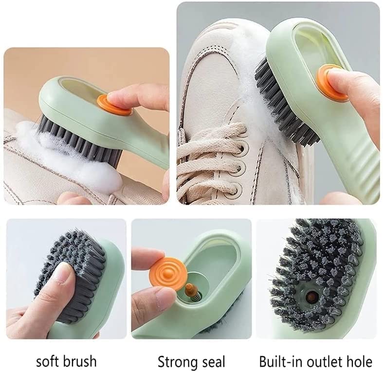 Automatic Liquid Multifunctional, Shoe Brush, Press type shoe cleaning Brush with liquid for Sneakers & Leather